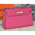 Hermes MINI Kelly 22cm Tote Bag Calfskin Leather Rose VS05751