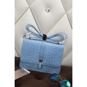 Hermes Ostrich Leather Flap Shoulder Bag H8075 SkyBlue VS08600