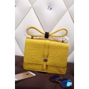 Hermes Ostrich Leather Flap Shoulder Bag H8075 Yellow VS03721