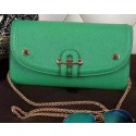 Hermes Passe-Guide Shoulder Bag Calfskin Leather H33225 Green VS09562