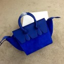 High Imitation Celine Tie Nano Top Handle Bags Suede Leather C98313 Blue VS01764