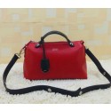 High Imitation Fendi BY THE WAY Bag Calfskin Leather FD2356 Red&Black VS07453