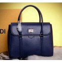 High Imitation Fendi Cruise 2015 Calfskin Leather Tote Bag F5203345 Royal VS01646