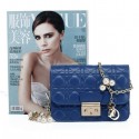 High Imitation MISS DIOR Shoulder Bag in Lambskin Leather CD6331 Blue VS03042