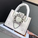 High Imitation Miu Miu Goat Leather Top Handle Bag White 5BA043 VS08098