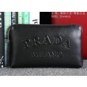 High Imitation Prada Calfskin Leather Clutch P60112 Black VS07122