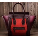 High Quality Celine Luggage Mini Tote Bag Suede Leather Ci3308 Burgundy&Red VS04127