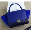 High Quality Celine mini Trapeze Bag Suede Leather CL005 Blue&Royal VS00869