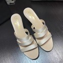 High Quality Imitation Chanel Silk Slide Beige C080202 VS07956