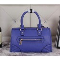 High Quality Imitation Prada Pebble Grainy Calf Shoulder Tote Bag BL0639 Blue VS05729