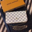 High Quality Louis Vuitton Damier Azur Canvas Felicie Chain Wallet M61276 VS05276