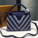 High Quality Louis Vuitton Taurillon Leather Capucines PM Blue M42259 VS06541