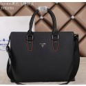 High Quality PRADA Saffiano Leather Business Briefcase 500466 Black VS09628