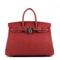 High Quality Replica Hermes Birkin 35CM Tote Bag Red Grainy Leather H-35 Silver VS07728