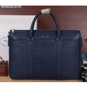 High Quality Replica PRADA Calfskin Leather Business Briefcase P66231 Blue VS09049