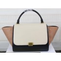Hot Celine Trapeze Bag Original Litchi Leather CT3342 White&Black&Grey VS09097