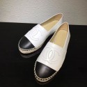 Hot Chanel CC Lambskin Espadrille Flat White CH0731 VS03806