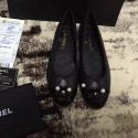 Hot Chanel Lambskin Ballet Flats Black Cap Toe CH1620 VS09697