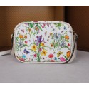 Hot Fake Gucci 308364 White Flora Leather Soho Disco Bag VS06820