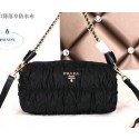 Hot Fake Prada BN3013 Gaufre Nylon Fabric Shoulder Bags Black VS00983
