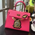 Hot Hermes Crown Bee Togo Calfskin 22CM Kelly Bag Rose K0517 VS00937