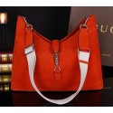 Hot Knockoff Gucci New Jackie Medium Shoulder Bag Suede Leather 246907 Orange VS04131