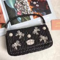 Hot Knockoff Miu Miu Crystal Nappa Leather Top Handle Bag Black 5BD417 VS03881
