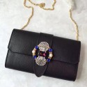 Hot Miu Miu Crystal Goat Leather Clutch Bag Black 5BF041 VS01230
