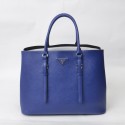 Hot Prada Twin Saffiano Leather Cuir Large Tote BN2820 in Blue with Silver Hardware XZ VS06702