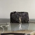 Hot Replica Medium Monogram Saint Laurent Flower Chain Wallet in Black Sheepskin Y221270 VS01649
