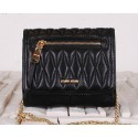 Hot Replica miu miu Matelasse Leather Flap Shoulder Bags BL0530 Black VS00275