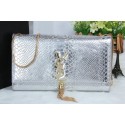 Hot YSL Monogramme Cross-body Shoulder Bag Croco Leather Y311214 Silver VS06110