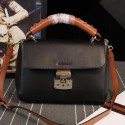 Imitation 1:1 Gucci Clafskin Leather Top Shoulder Bag 387652 Black VS07230