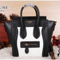 Imitation AAA Celine Luggage Nano Bag Ferrari Leather CL3308S Black&White VS08941