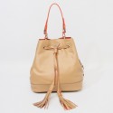 Imitation AAAAA Prada Drawstring Pouch Nero Bag BR5069 in Apricot Original Calfskin Burnished Leather XZ VS08768