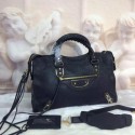 Imitation Balenciaga Goatskin Classic Metallic Edge City Bag B30589 Black VS06234