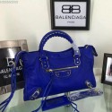 Imitation Balenciaga Goatskin Classic Metallic Edge City Bag B30589 Blue VS02437