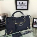 Imitation Balenciaga Goatskin Classic Metallic Edge City Bag B30589 Dark Blue VS06029