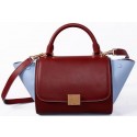 Imitation Best Celine Nano Trapeze Bag Smooth Leather C88038 Maroon&SkyBlue VS01392