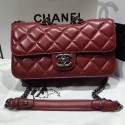 Imitation Best Chanel Red Quilted Calfskin Perfect Edge Bag Silver A14041 VS01256