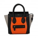 Imitation Celine Luggage Micro Bag Original Leather CL88023 Orange&Black&Grey VS00636