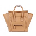 Imitation Celine Luggage Mini Boston Tote Bags Calfskin Leather CL3308 Apricot VS01013
