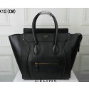 Imitation Celine Luggage Mini Tote Bag Original Leather Ci3308 Black VS01464