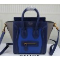 Imitation Celine Luggage Nano Bag Original Leather C3308S Blue&Royal&Grey VS02117