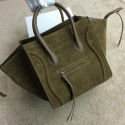Imitation Celine Luggage Phantom Bags Nubuck Leather 99013 Khaki VS02636