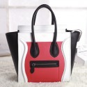 Imitation Celine Micro Luggage 3307 in Red with White and Black Original Leather YD VS09485