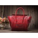 Imitation Celine Mini Luggage 3308 in Red Crocodile Leather VS02428