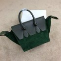 Imitation Celine Tie Nano Top Handle Bags Suede Leather C98313 Green VS05724