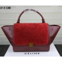 Imitation Celine Trapeze Bag Suede Leather C3342 Burgundy&Maroon VS08147