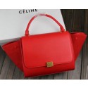 Imitation Celine Trapeze Bag Suede Leather C3342 Red VS00726